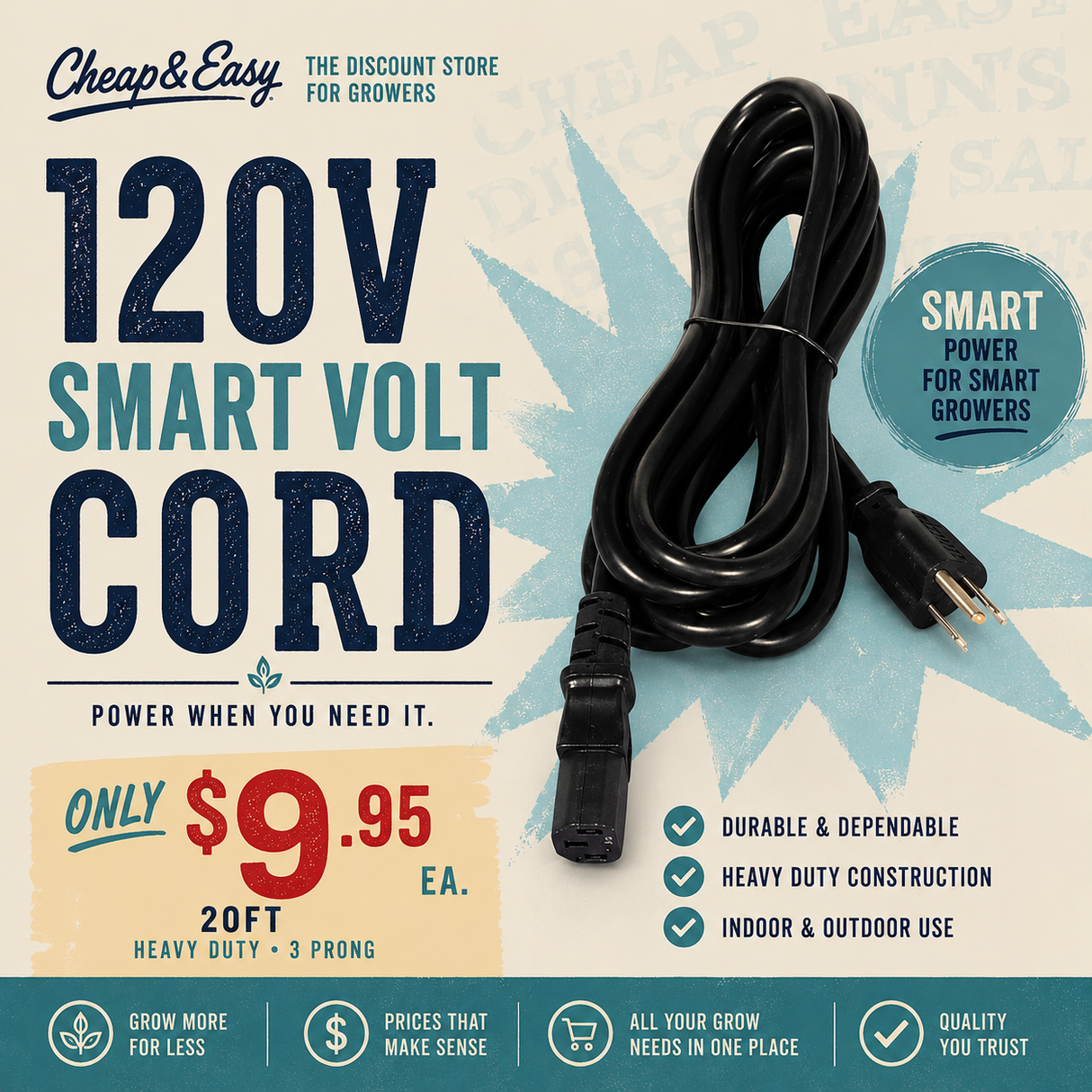 120v Smart Volt Cord, 20ft