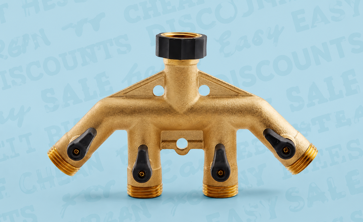 Gilmour 4-way Brass Shut Off Valve