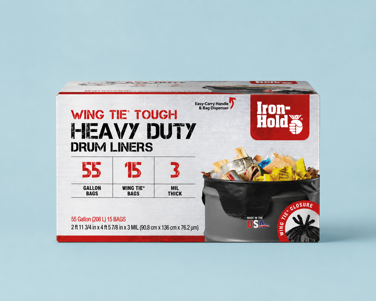 Iron Hold 55 Gallon Contractor Bags (15 per box) 3Mil Thick