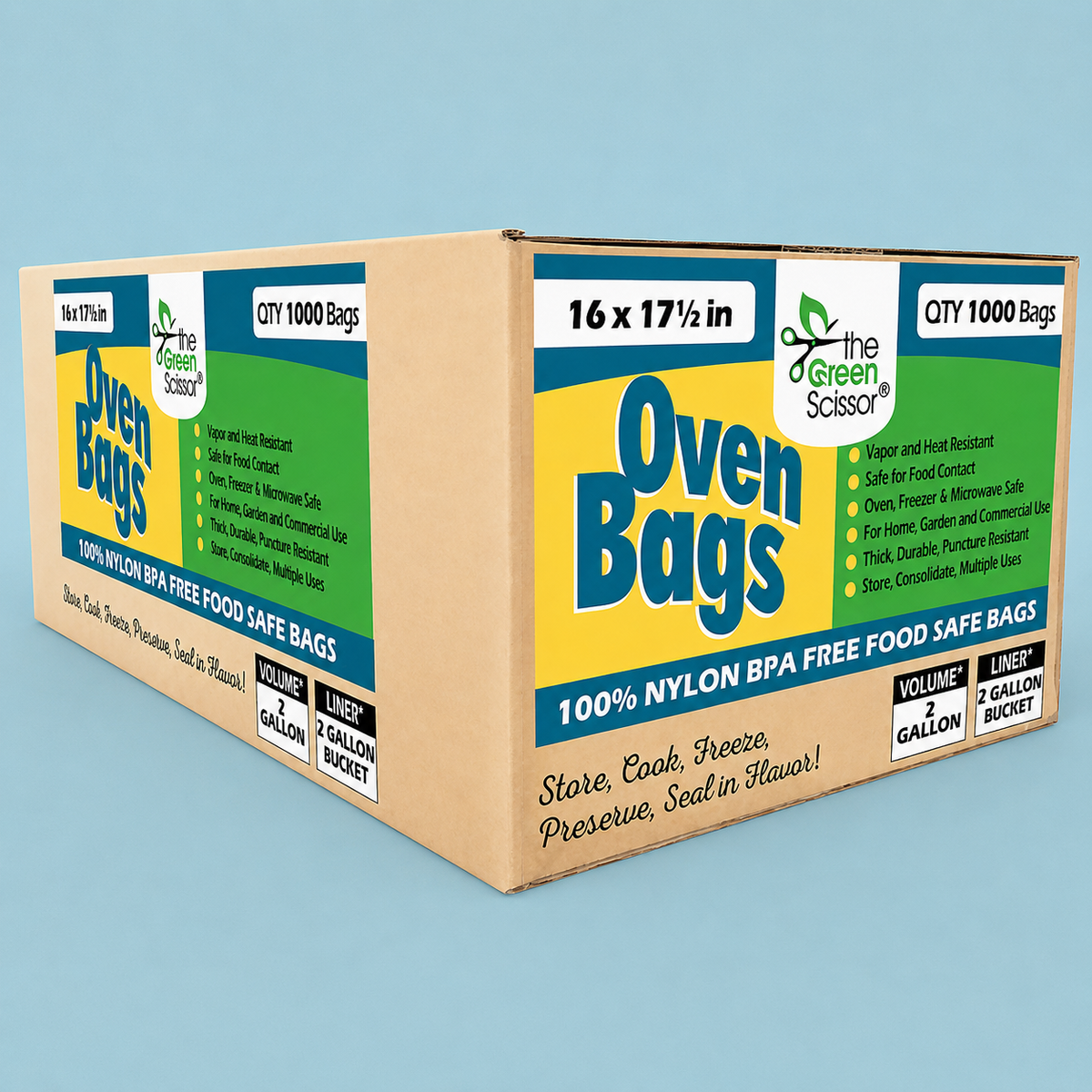 Green Scissor Brand Oven Bags 16" X 17.5" - 1000/ (BULK)