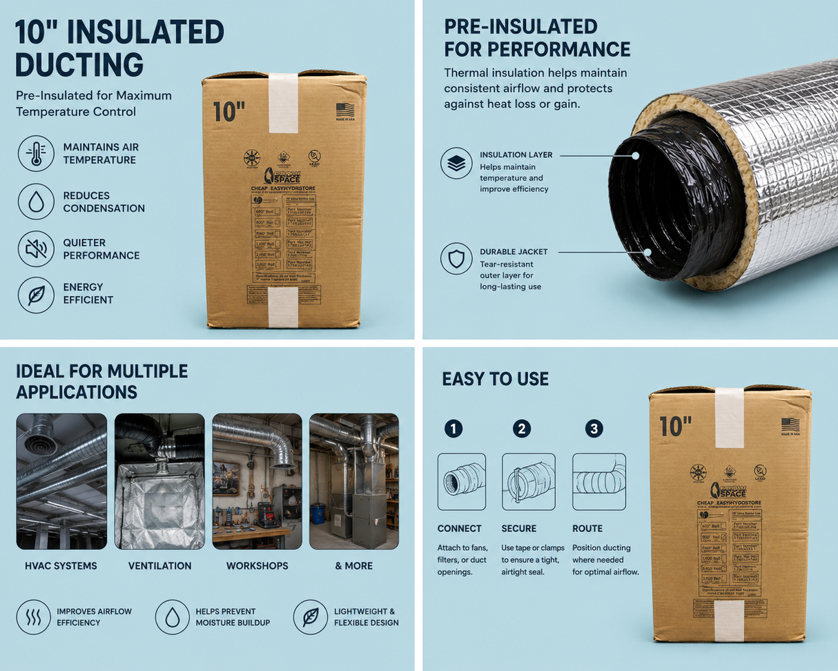 10" Insulated Air Duct (10"x25')