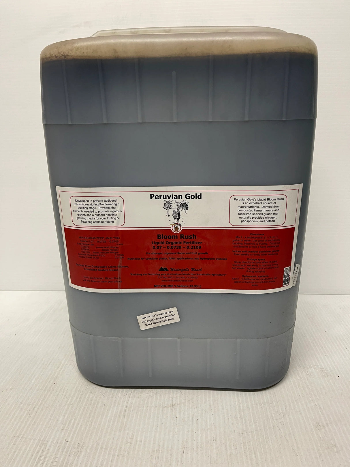 Peruvian Gold Bloom Rush 5 Gallon (0.07-0.0739-0.2109)