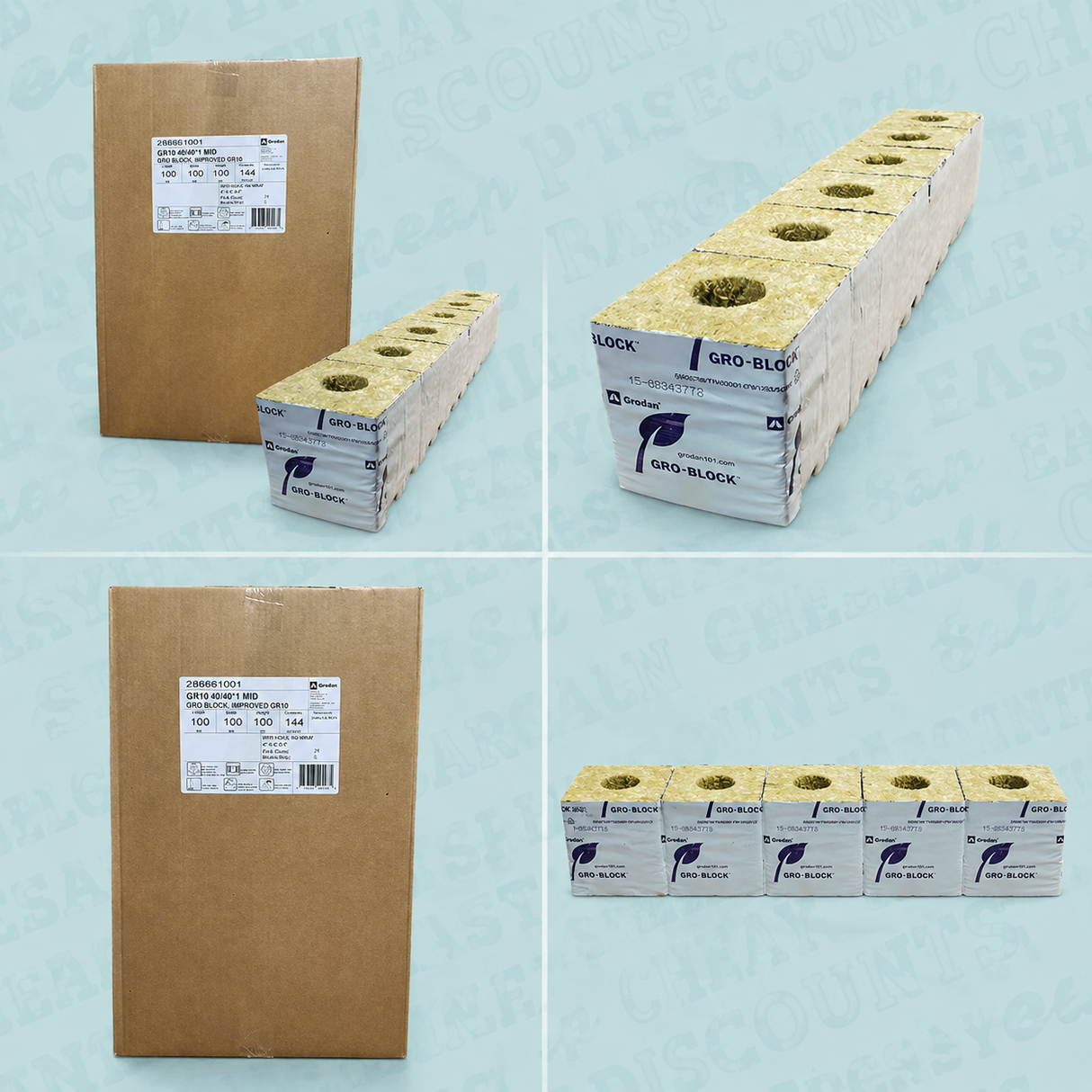 CASE Grodan Pro Improved GR10 (4x4x4) (144/case) UNWRAPPED