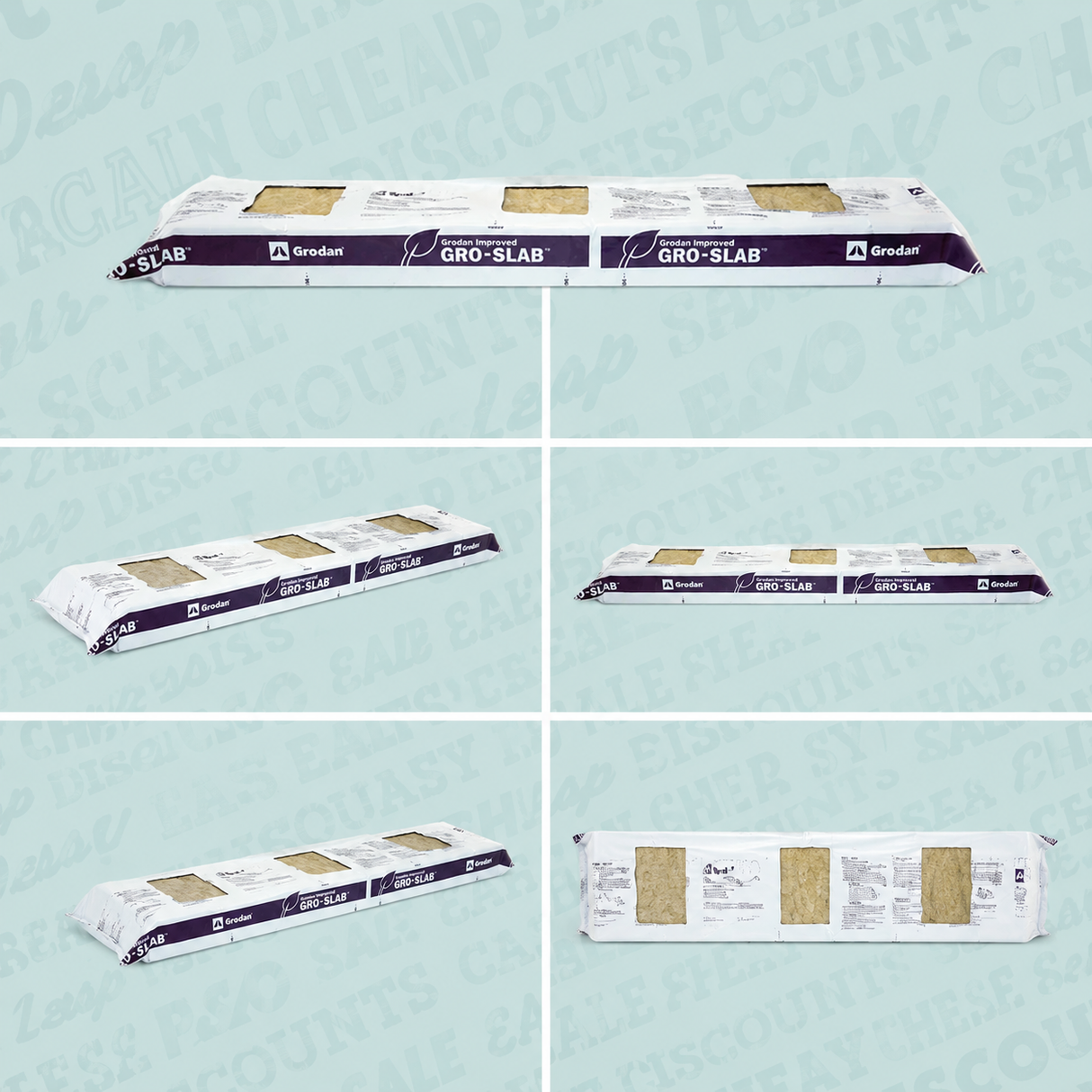 CASE Grodan Improved Gro-Slab 3"x6"x36" (Pre-cut 4"x4" holes) (12/case)