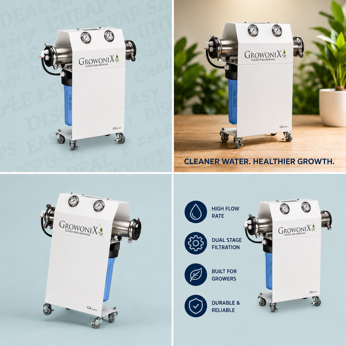 Growonix GX1000 WITH KDF Upgrade R/O System (W/Rolling Base)