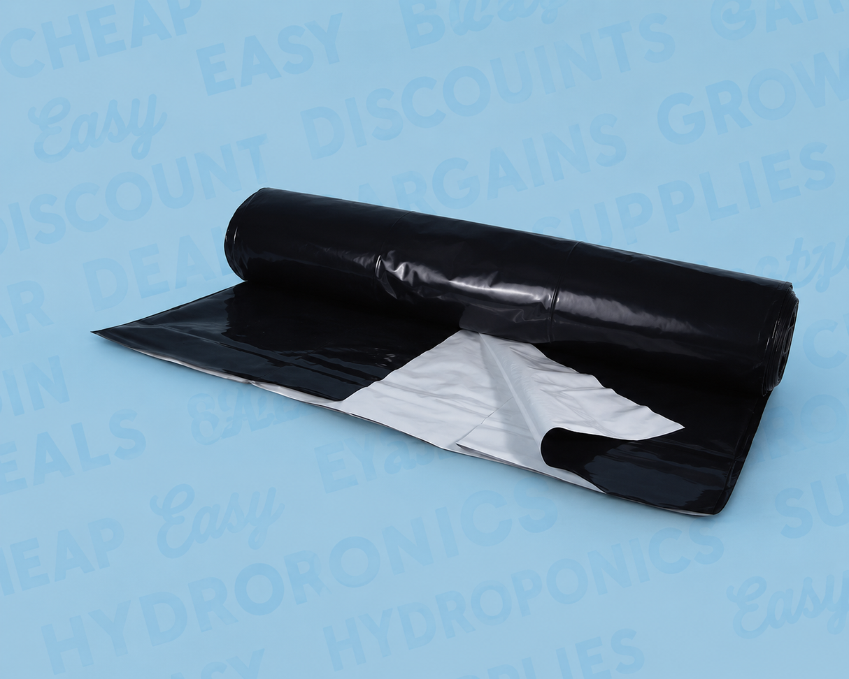 Black/White Plastic Poly 10' x 25'