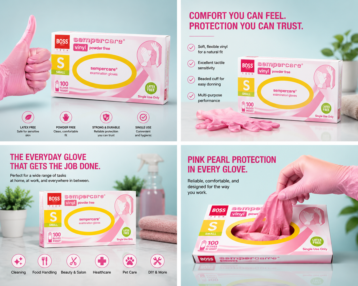 Small Pink Aloe Gloves (Box of 100)
