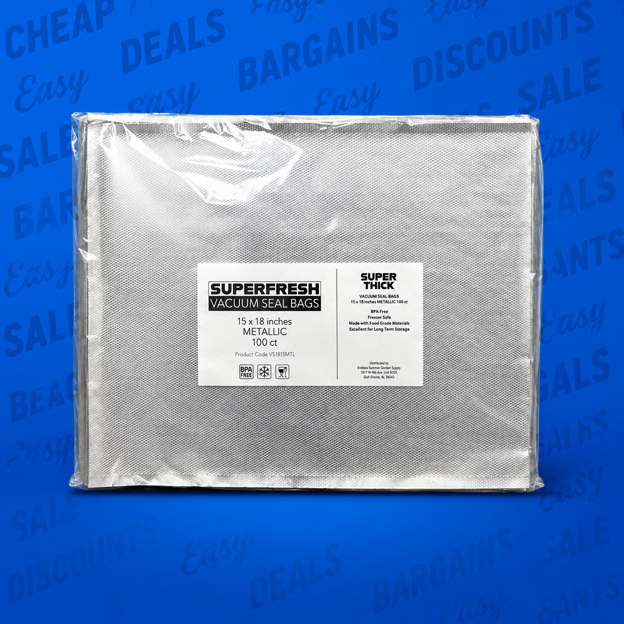 Super Fresh Vacuum Bags 15 X 18 Metallic 100 Pack