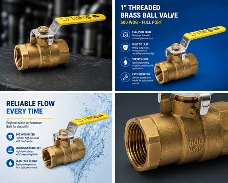 BOX 1" ProLine Threaded Brass Ball Valve LF (10/box)
