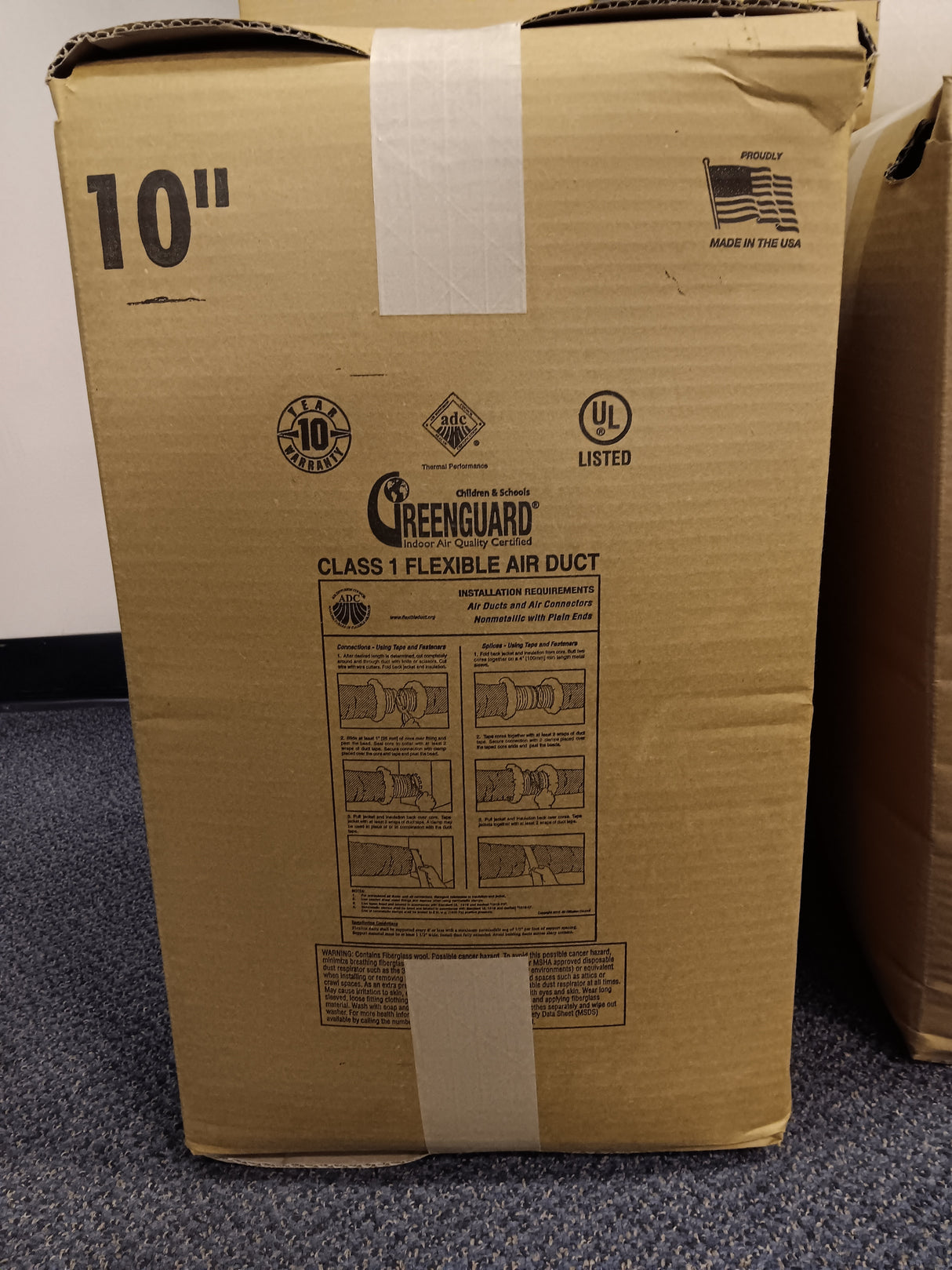 10" Insulated Air Duct (10"x25')