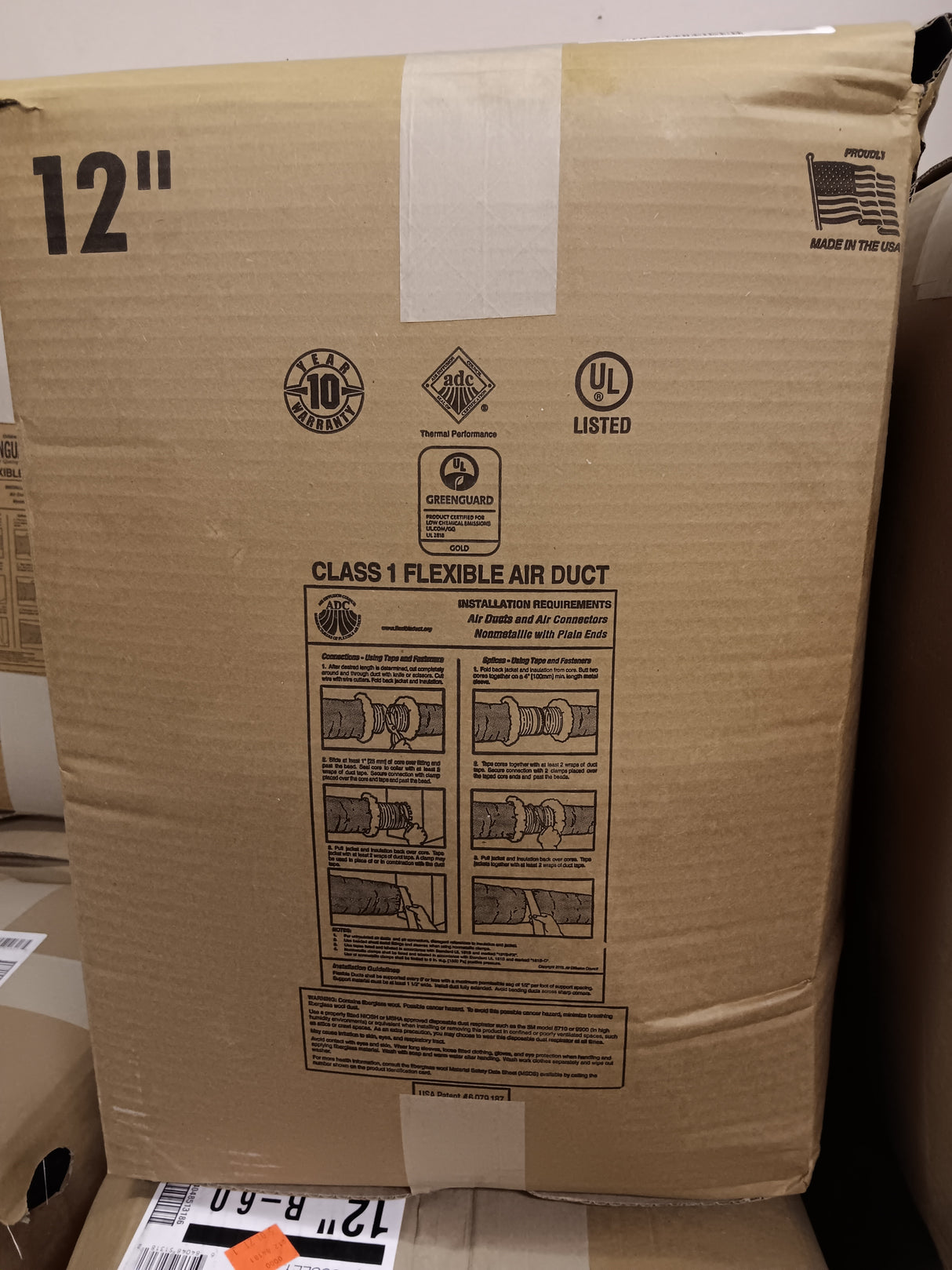 12"X 25' Insulated Air Duct-Class 1  R-6.0