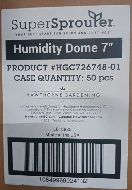 CASE Super Sprouter 7" Propagation Dome 50pcs/case (TOP Vents)