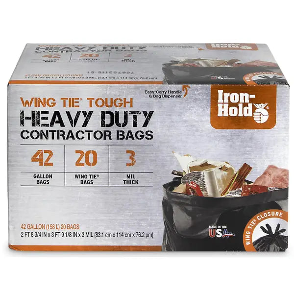 Iron Hold 42 Gallon Contractor Bags (20 per box) 3Mil