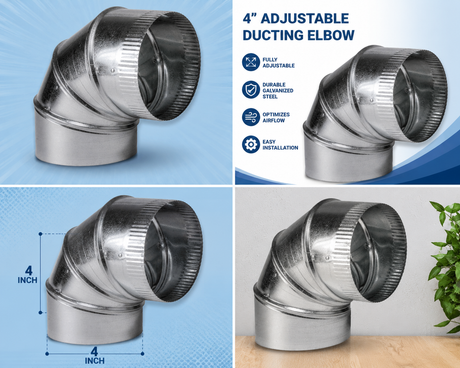 Ductite 4" Adjustable Ducting Elbow