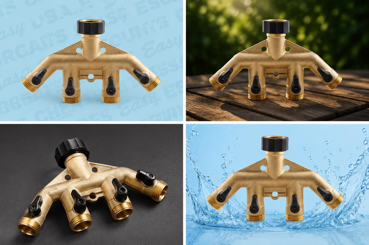 Gilmour 4-way Brass Shut Off Valve