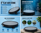 8" Round Pancake Air Stone (Requires 3/8" ID Tubing) (airdisc)