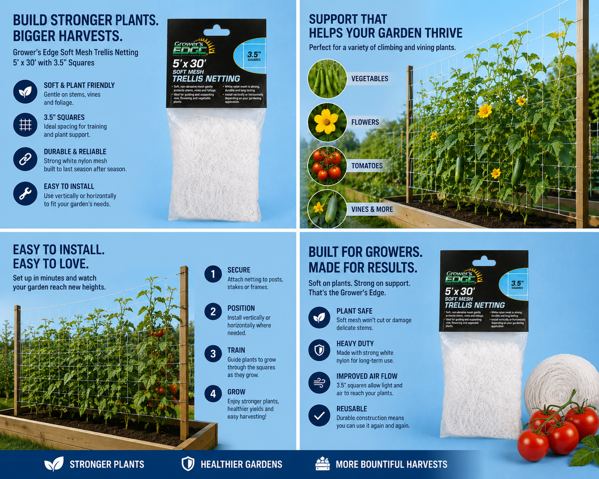 Grower's Edge Nylon Trellis Netting 5' x 30'