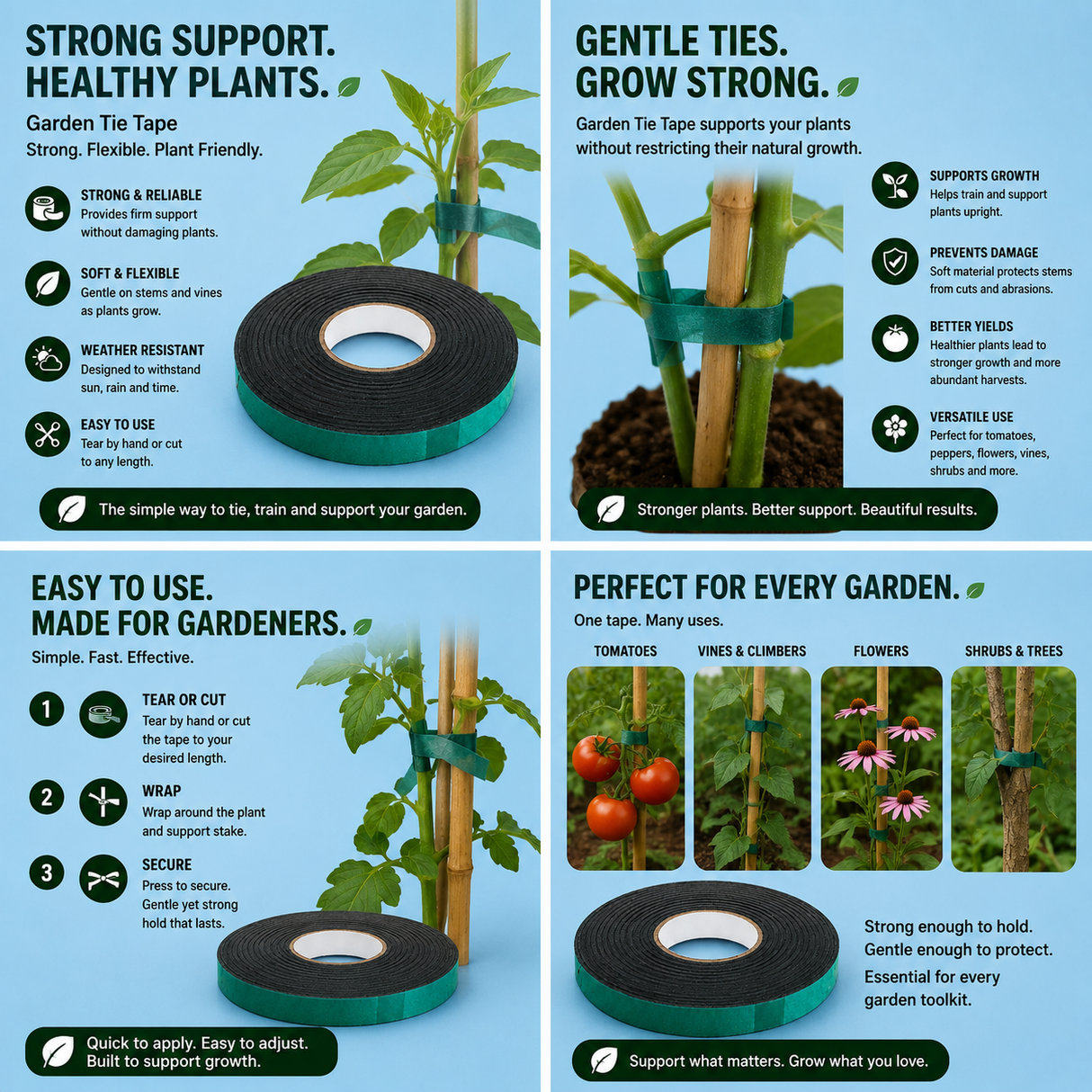 Green Tie Tape (1" x 150') (12/roll)