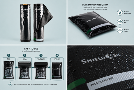 All Black (2 Rolls 11" x 19.5') Shield n Seal Bags