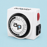 Autopilot Dual-Outlet Analog Grounded Timer, 1725W, 15A, 15-Minute On/Off, 24 Hour