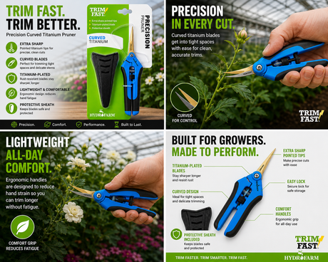 Trim Fast Precision Pruner Curved Titanium (BLUE)