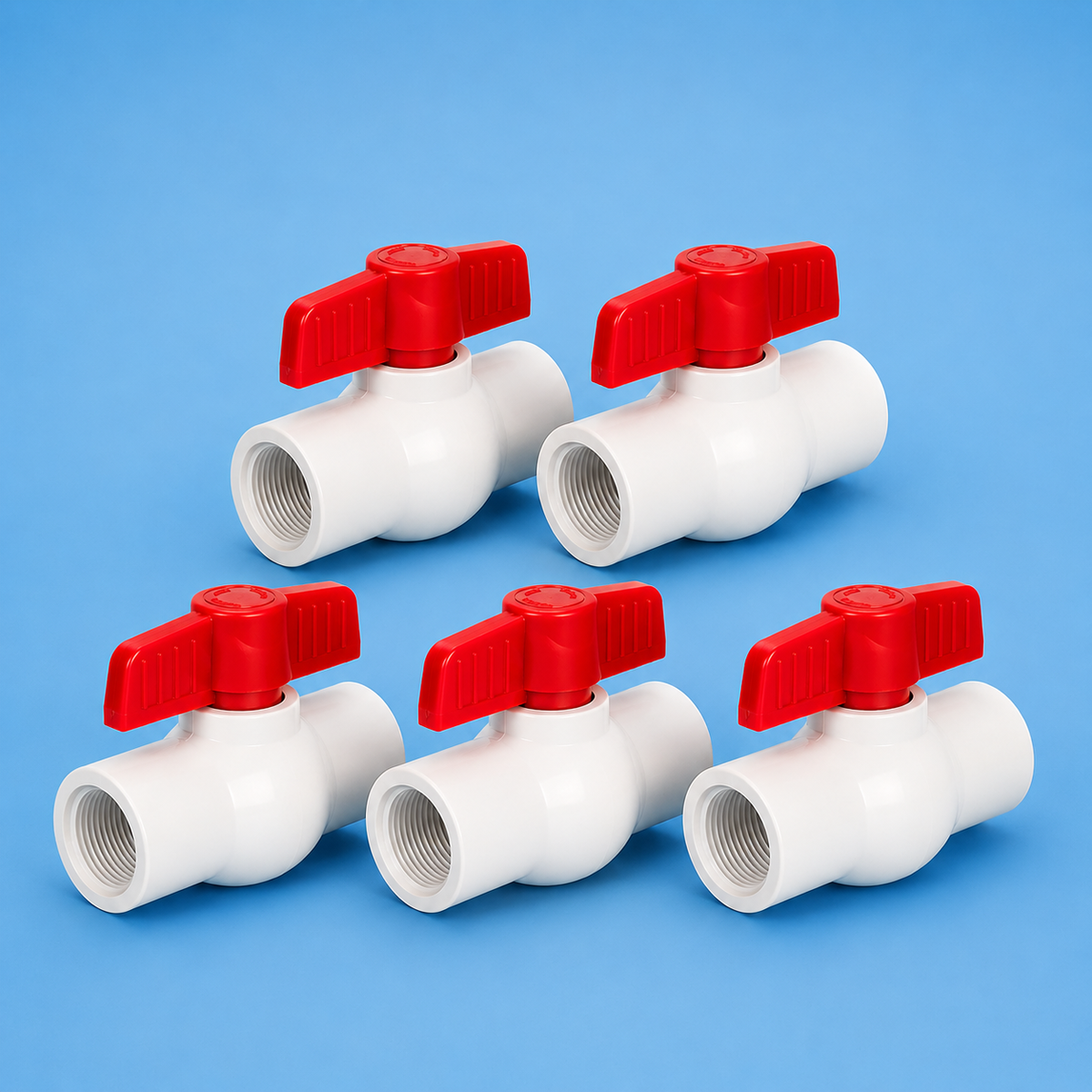 BOX of 5 3/4" Threaded PVC Ball Valve (5/box)