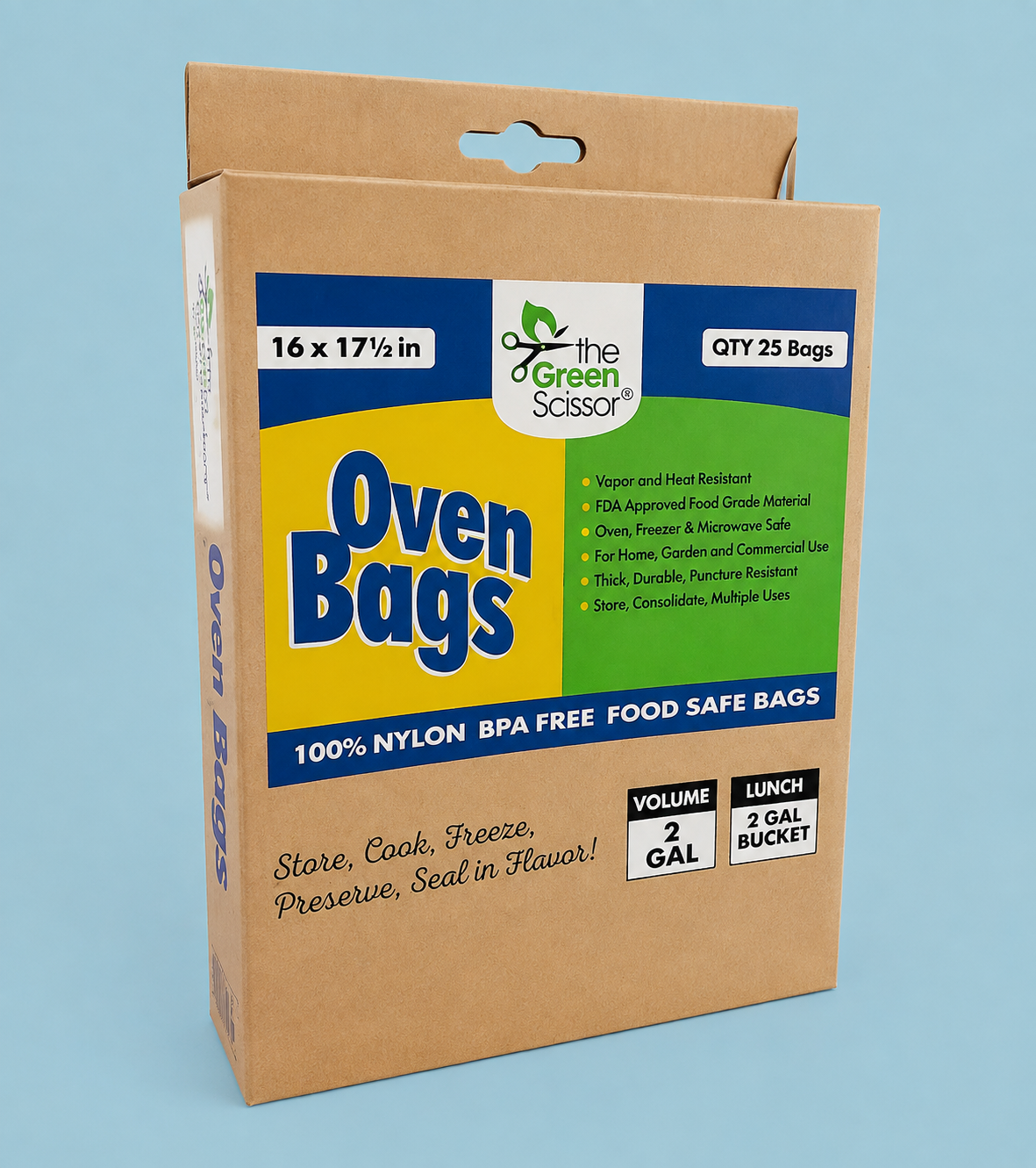 Green Scissor Brand Oven Bags 16" x 17 1/2" - 25 Pack