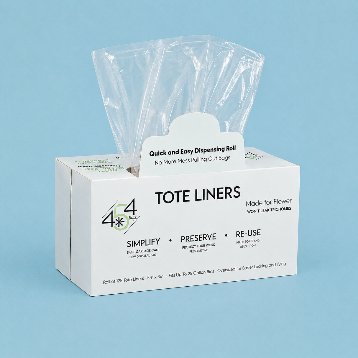 454 Bags Tote Liner 54"x36" (125/roll)