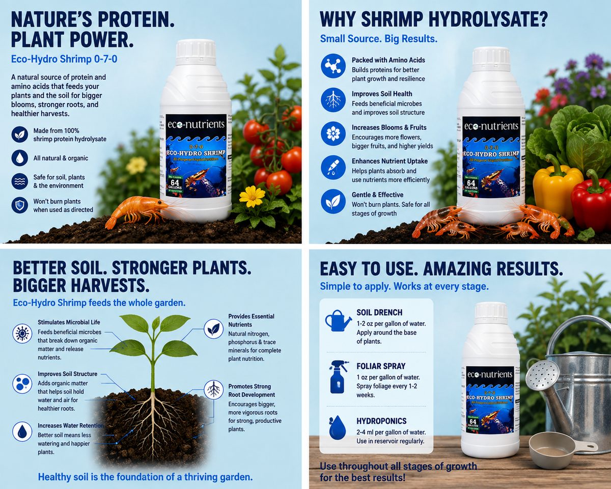 Eco-Nutrients Eco Hydro Shrimp, Quart (0-7-0)