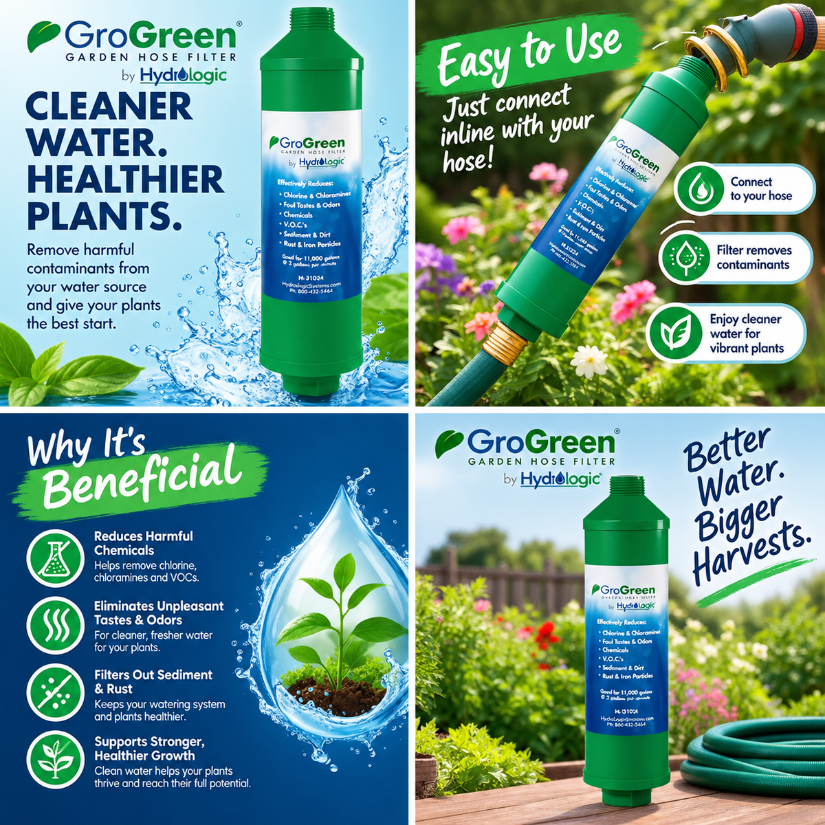 HydroLogic GroGreen Garden Hose Filter 11,000 Gallon Capacity (2GPM)
