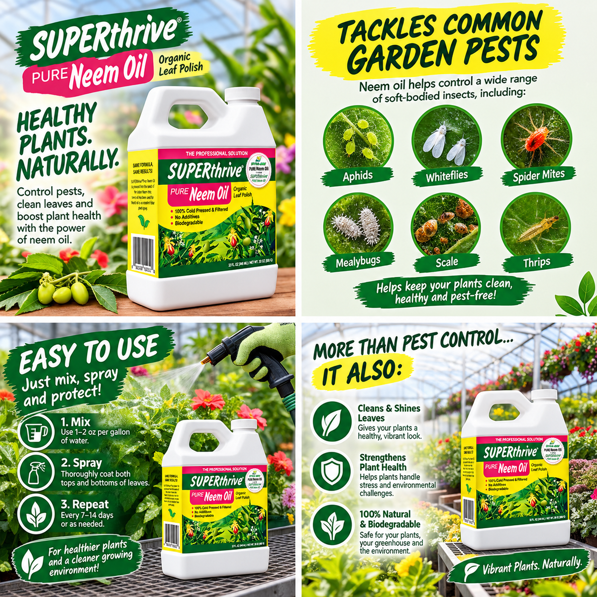 Superthrive Cold-Pressed Pure Neem Oil 32 oz.