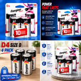D Energizer Battery (4 Pack)