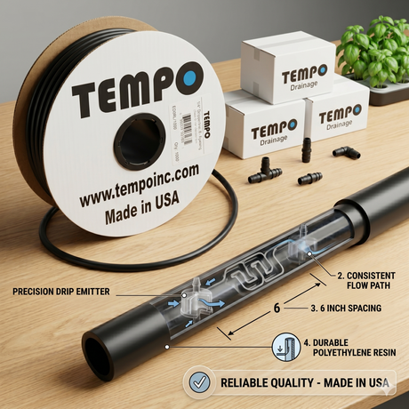 1/4" Inline Emitter 6" Spacing 1000' Roll (0.5 GPH)