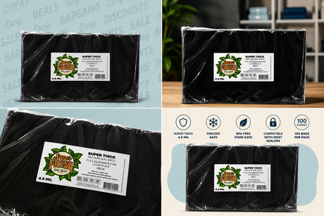 Super Fresh Vacuum Bags 11.5 X 22 CLEAR/BLACK 100 pack (6/case)