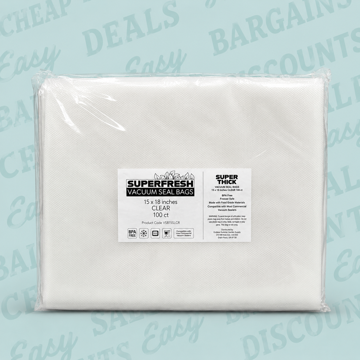 Super Fresh 15” x 18” Black/Clear 50 PACK
