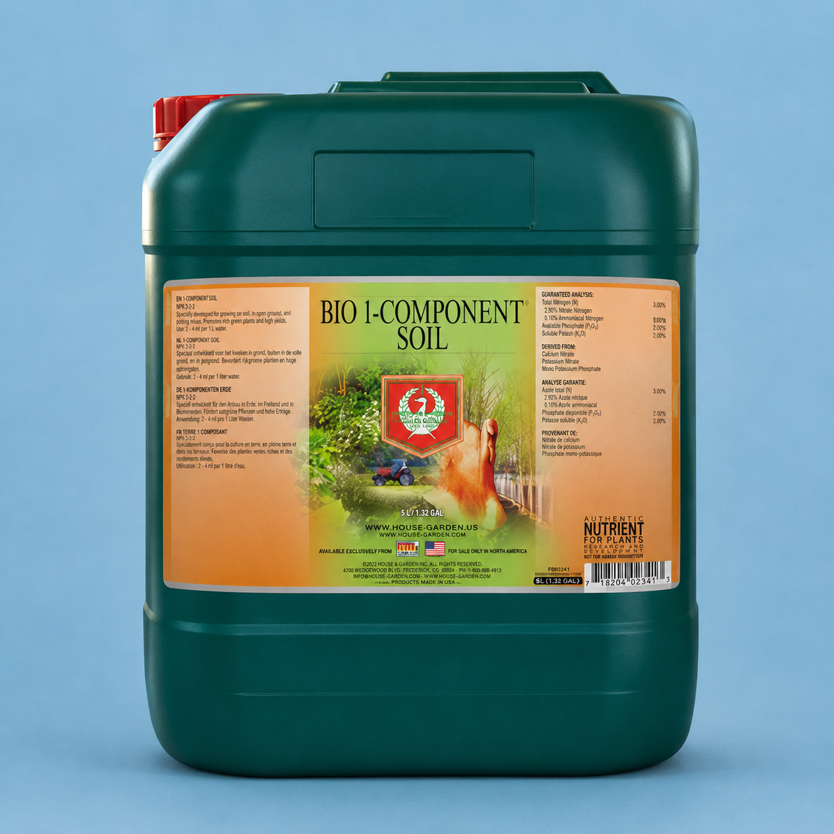 House and Garden Bio-1 Component Base Nutrient 10L