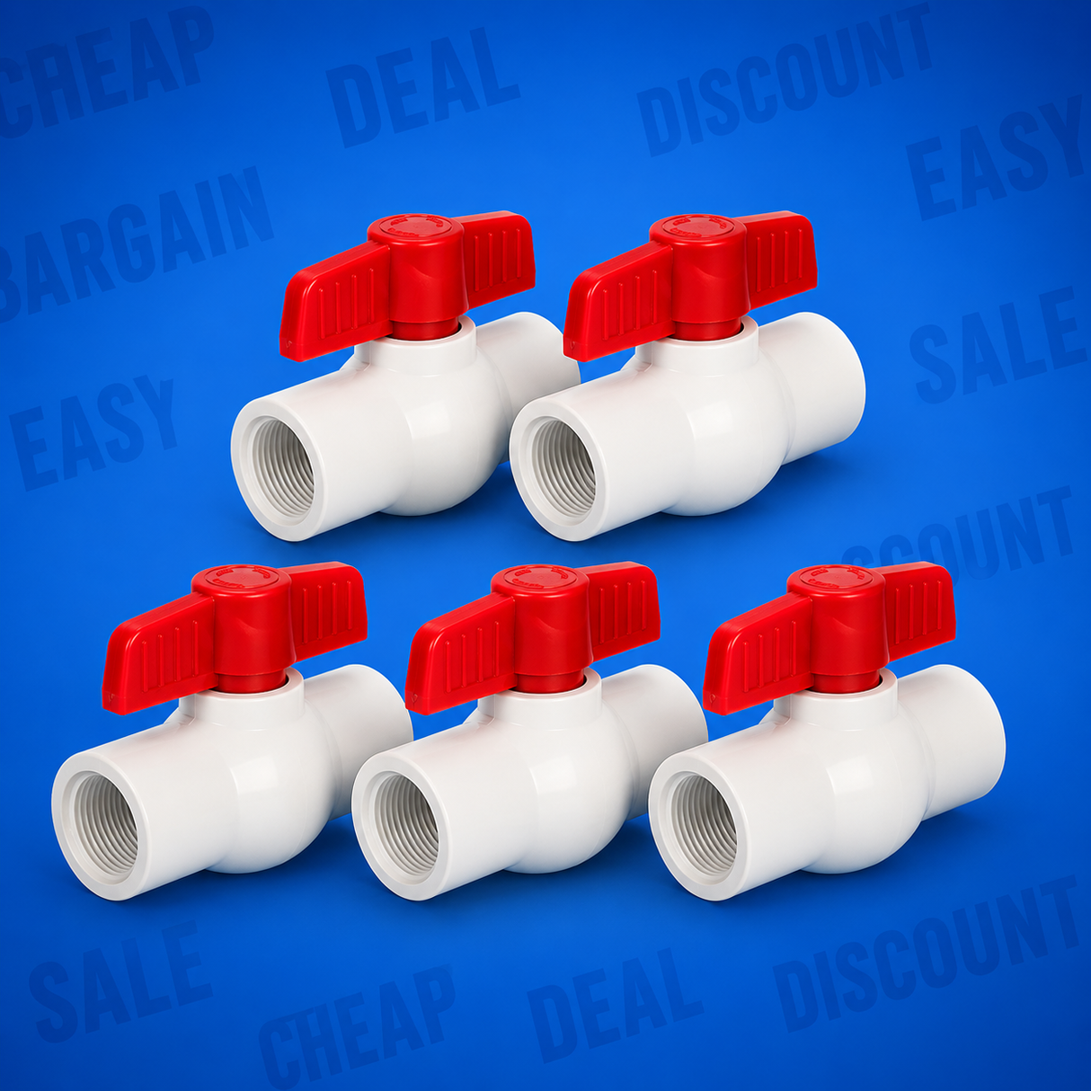 BOX 3/4" Threaded PVC Ball Valve (5/box)