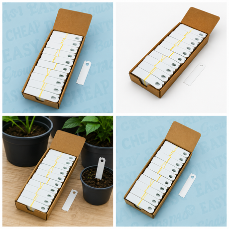 CASE 1,000 White Push-On Plant Label (3-3/4"x1")