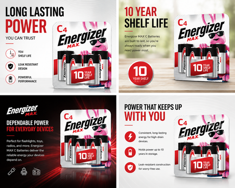 C Energizer Battery (4 Pack)