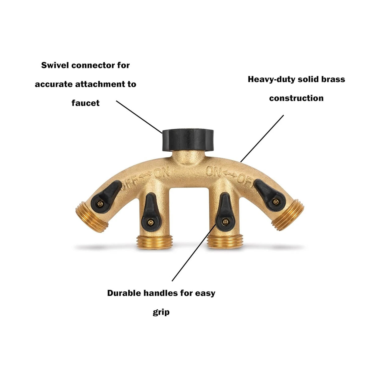 Gilmour 4-way Brass Shut Off Valve