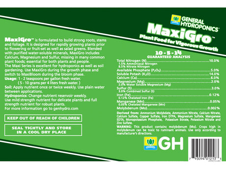 GH MaxiGro (10-5-14) 50 lbs. (5 Gallon Bucket)