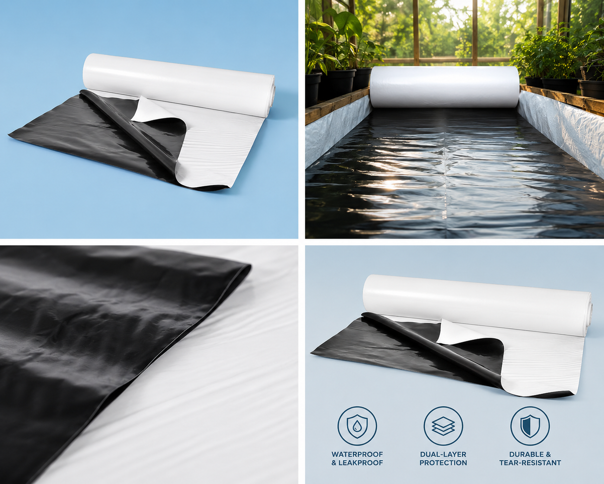 Black/White Plastic Poly 10' x 100'