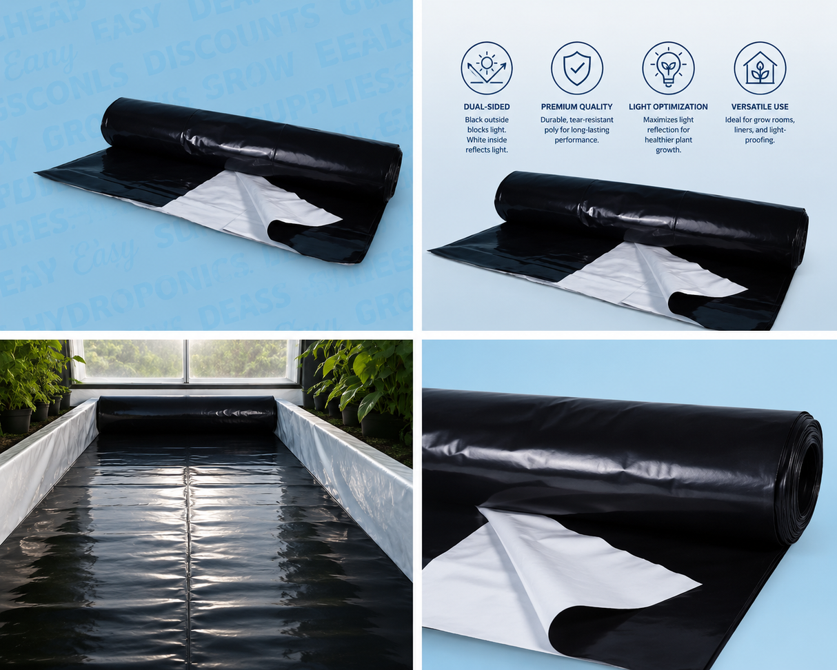 Black/White Plastic Poly 10' x 25'