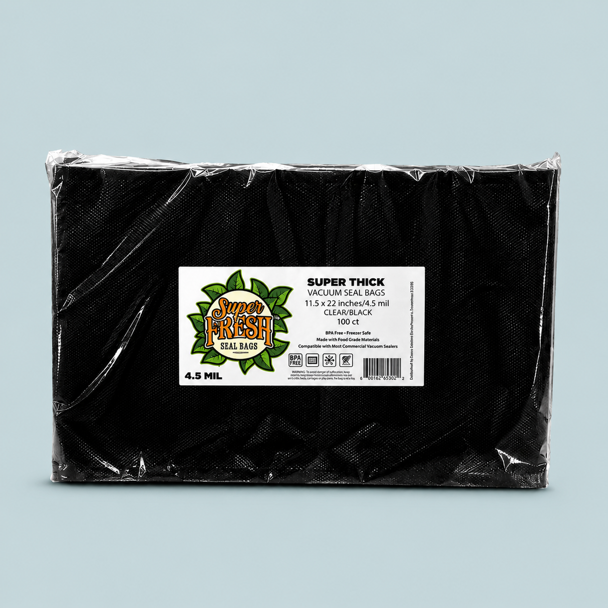 Super Fresh 11.5” x 22” Black/Clear 50 PACK