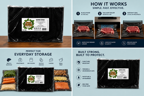 Super Fresh Vacuum Bags 11.5 X 22 CLEAR/BLACK 100 pack (6/case)