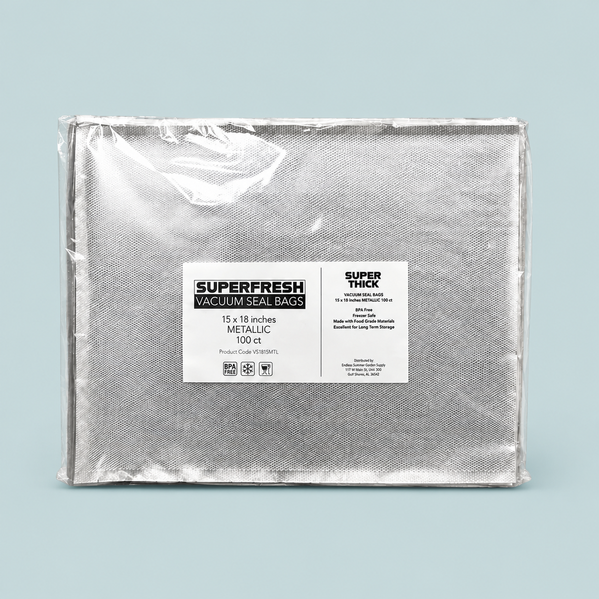 Super Fresh Vacuum Bags 15 X 18 Metallic 100 Pack