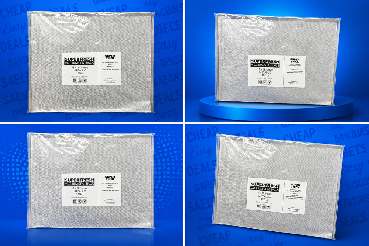 Super Fresh Vacuum Bags 15 X 18 Metallic 100 Pack
