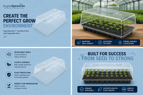CASE Super Sprouter 7" Propagation Dome 50pcs/case (TOP Vents)
