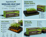 Super Sprouter 2 Tray Seedling Heat Mat Daisy-Chainable 12 in x 48 in