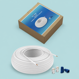 Trolmaster ECS-500 500ft RJ12 White Cable Roll w/100pcs connectors and connector cover